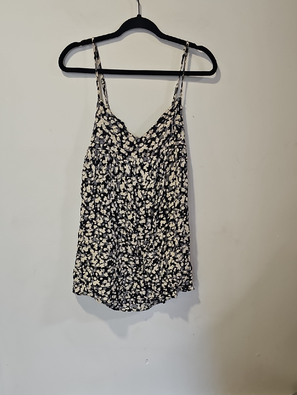 Billabong Black & White Floral Spaghetti Strap Mini Dress